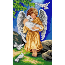 Tapestry canvas Angel with a Lamb 30x50 SA3175
