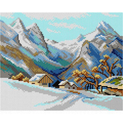 Gobeleno drobė Žiemos peizažas (pagal Edvardą Teodorą Komptoną) 24 x 30 SA3241