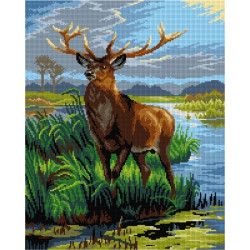 Tapestry canvas A Stag (after Adolf Heinrich Mackeprang) 40x50 SA3251