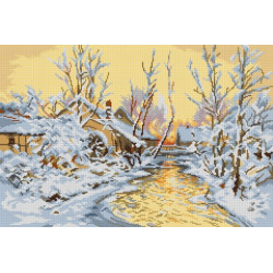 Tapestry canvas Snowy Mill (after Walter Moras) 40x60 SA3256