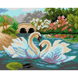 Tapestry canvas Swans 24x30 SA3179