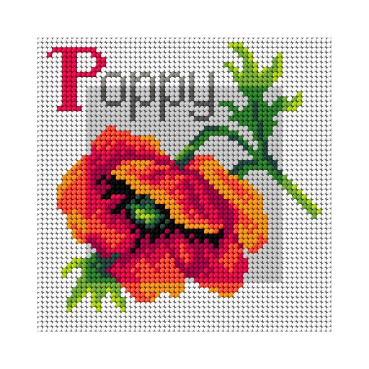 Tapestry canvas Poppy 15x15 SA3191