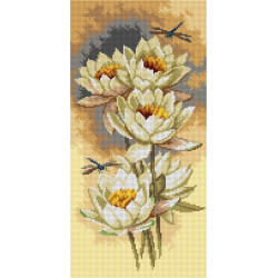 Tapestry canvas California Poppies and Dragonflies (after Paul de Longpre) 30x40 SA3293