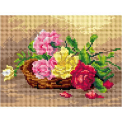 Tapestry canvas Roses in a Basket (after Francois Rivoire) 18x24 SA3294