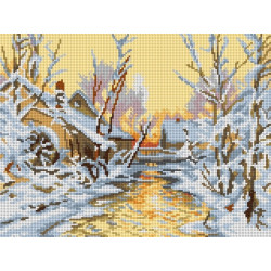 Tapestry canvas Snowy Mill (fragment, after Walter Moras) 30x40 SA3259