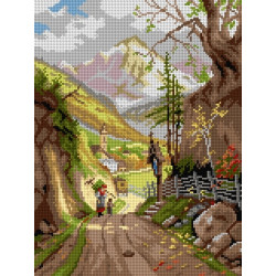 Tapestry canvas View of Ramsau (after Georg Janny) 30x40 SA3269