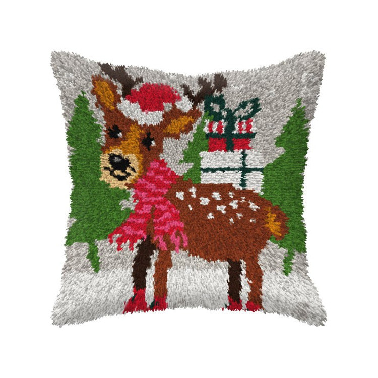 Latch-hook Cushion kit Reindeer SA4116