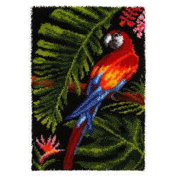 Knüpfteppich-Set Papagei 50 x 74,5 cm SA4120