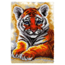 Knüpfteppich-Set Junger Tiger 50 x 74,5 cm SA4121