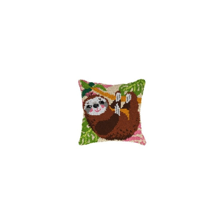 Latch-hook Cushion kit Sloth SA4141
