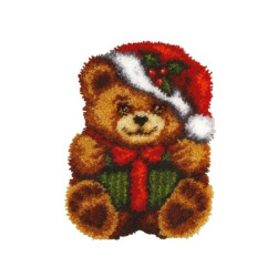 Latch-hook Cushion kit Christmas Teddy SA4142