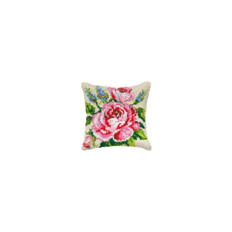 Latch-hook Cushion kit Roses SA4143