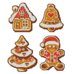 Cross-stitch kit Christmas gingerbreads SA7662
