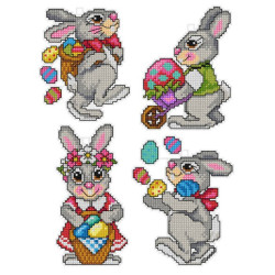 Набор для вышивки крестом Пасхальные кролики SA7666