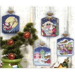 Cross stitch kit on the plastic canvas "Holiday on its way" set of 4 SA7679