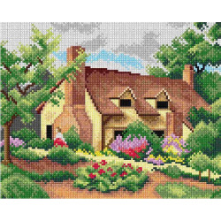 Tapestry canvas A Cottage Garden near Wokingham (after Thomas Nicholson Tyndale) 24x30 SA2856